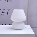 Glass LED Desk Light Mushroom Table Lamp Ljojo Korean Style Striped Bedside Lamp