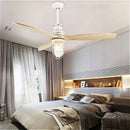 Ljojo Edison Loft Industrial LED Pendant Light Wood Iron Ceiling Fan Home Decor Fixture