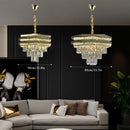 Gold Round Modern Crystal Chandelier | 3 Level Ceiling Light for Living Room by Ljojo