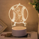3D Baseball Boy Acrylic Visual Night Light for Bedroom Decor by Ljojo