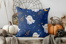 Halloween Pillow Cover Ghosts & Black Cat Design by Ljojo