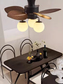 Ljojo Modern Scandinavian LED Blade Ceiling Fan Light with Remote Control for Living Dining Kitchen