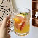 Ljojo 510ml Glass Cup with Handle, Large Capacity Drinkware for Juice, Milk, Tea, Beer