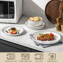 Ljojo 12/24 Piece Black Rim Porcelain Dinnerware Set - Tableware Set for 4
