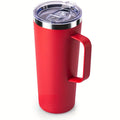 Ljojo 24oz Double Wall Coffee Tumbler with Handle Lid Stainless Steel Insulated Cup