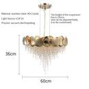 Italian K9 Crystal Pendant Lights Luxury Gold Chandelier for Bedroom Living Dining Room - Ljojo