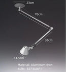 Ljojo Long Arm Aluminium Pendant Light Modern Hanging Lamp E27 Bulb Dining Room Bedroom