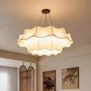 Ljojo Wabi-Sabi Style Fabric Led Chandelier Retro Pendant Lights for Living Room Home Decor