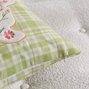 Embroidered Floral Rabbit Pillow Cover Ljojo 18x18inch White Pink Green