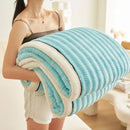 Ljojo 350g Full Extinction Wave Jacquard Blanket - Thick Coral Fleece Winter Blanket