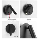 Ljojo LED Wall Lamp for Bedroom Hotel Night Light Rotation Spotlight