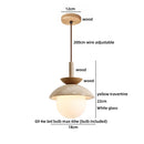 Ljojo LED Pendant Light Yellow Travertine Wood Hanging Lamp
