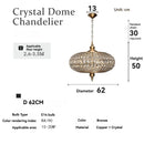 Crystal Living Room Pendant Light French Copper Lamp for Villa Dining Room by Ljojo