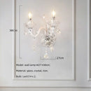 Ljojo European Lustre Crystal Chandelier White Glass Living Room Decor Bedroom Pendant Light
