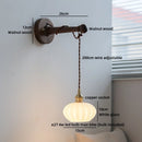 Ljojo LED Wall Mirror Lights with Switch - Modern Wooden Indoor Lamp