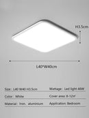 Ljojo LED Ceiling Light: Remote Control, Large Luminous Surface, Bedroom Lamp
