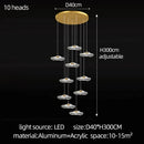 LED Lotus Leaf Design Staircase Chandelier - Modern, Long, Villa - Ljojo
