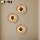 Modern Natural Stone Wall Light Sconce Dark Wood 25cm Atmosphere Lamp by Ljojo for Foyer Dining Bedroom