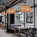 Led Pendant Lamp Natural Rattan Wicker Chandeliers Hand-Woven Bamboot E27 Lighting by Ljojo