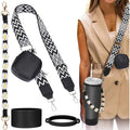 Ljojo 4Pcs Colorful Tumbler Cup Holder Set with Adjustable Strap & Handle