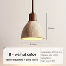 Ljojo Retro Nordic Yellow Travertine Pendant Lamp for Bedroom Bar Dining Room