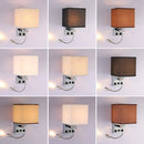 Ljojo LED Fabric Wall Sconce with USB Port for Bedroom and Living Room