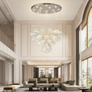 Ljojo Luxury Petal Chandelier Glass Hanging Lamps for High Ceiling Decor