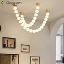 Nordic LED Crystal Pendant Light Magic Bean Chain Chandelier for Home Decoration by Ljojo