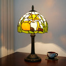 8-Inch Stained Glass Tulip Table Lamp by Ljojo - Romantic Living Room Decor