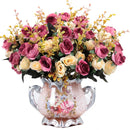 Ljojo™ Ceramic Vase & Flower Arrangement Set - Home Decor Crafts
