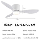 Ljojo Minimalist Ceiling Fan LED Light Motor High Air Volume Remote Control.