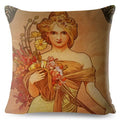 Beige Art Nouveau Gallery Cushion Cover for Home Decor - Ljojo