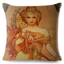 Beige Art Nouveau Gallery Cushion Cover for Home Decor - Ljojo