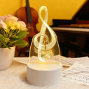3D LED Night Light in Music Symbol Style - USB Powered Creative Decoration for Music Enthusiasts