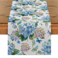 Hydrangea Dragonfly Butterfly Table Runner by Ljojo for Kitchen Dining Living Room