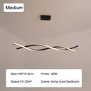 Ljojo Modern Led Pendant Lamp Dimmable Black Gold Chandelier for Dining Living Bedroom