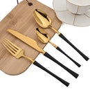 Ljojo 24-Piece Stainless Steel Cutlery Set - Knife Fork Spoon Dinnerware Silverware