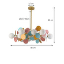 Ljojo Colorful Chandelier Pendant Lamp Luxe Hanging Light for Bedroom Dining Living Room