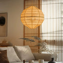 Japanese-style Fabric Pendant Light for Living Room by Ljojo - Elegant Wabi Sabi Hanging Lamp