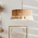 Vintage Hemp Rope Pendant Light LED Chandelier for Bedroom Restaurant by Ljojo