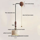 Ljojo LED Wall Sconce Light Fixture Yellow Travertine Stone Wood Nordic Design