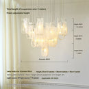 Ljojo Ribbon Light Luxury Glass Chandelier for High-end Staircase Designer Atmosphere