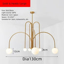 Ljojo Milky White Glass Ball Chandelier LED Light Fixture for Kitchen Dining Living Room
