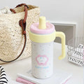 Ljojo 1000ML Insulated Stainless Steel Water Cup with Handle and Straw