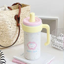 Ljojo 1000ML Insulated Stainless Steel Water Cup with Handle and Straw