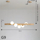 Medieval Bauhaus Wooden Strip Bubble Glass LED Pendant Light Chandelier by Ljojo