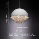 LED Crystal Half Round Raindrops Pendant Light Chandelier for Bedroom by Ljojo