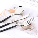 Ljojo 24pcs Stainless Steel Cutlery Set Fork Teaspoon Knife Silverware Flatware