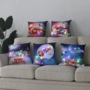 Ljojo LED Christmas Cushion Cover Merry Santa Claus Snowman Pillow Home