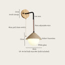 Ljojo LED Wall Sconce Lamp, Nordic Modern Design, Adjustable Yellow Travertine Light for Living Room